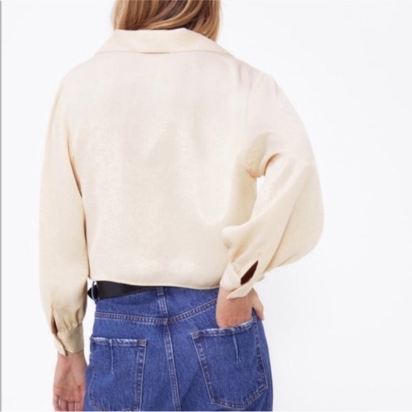 Zara Satin Effect Cropped Shirt - Picture 2 of 7